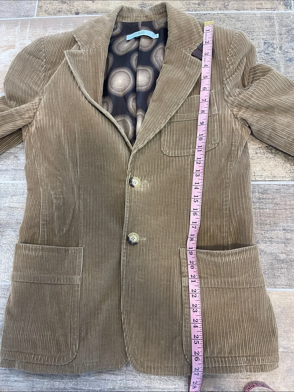 RED Valentino Corduroy Jacket in Khaki Brown 2 Button Elbow Patches Mens 44